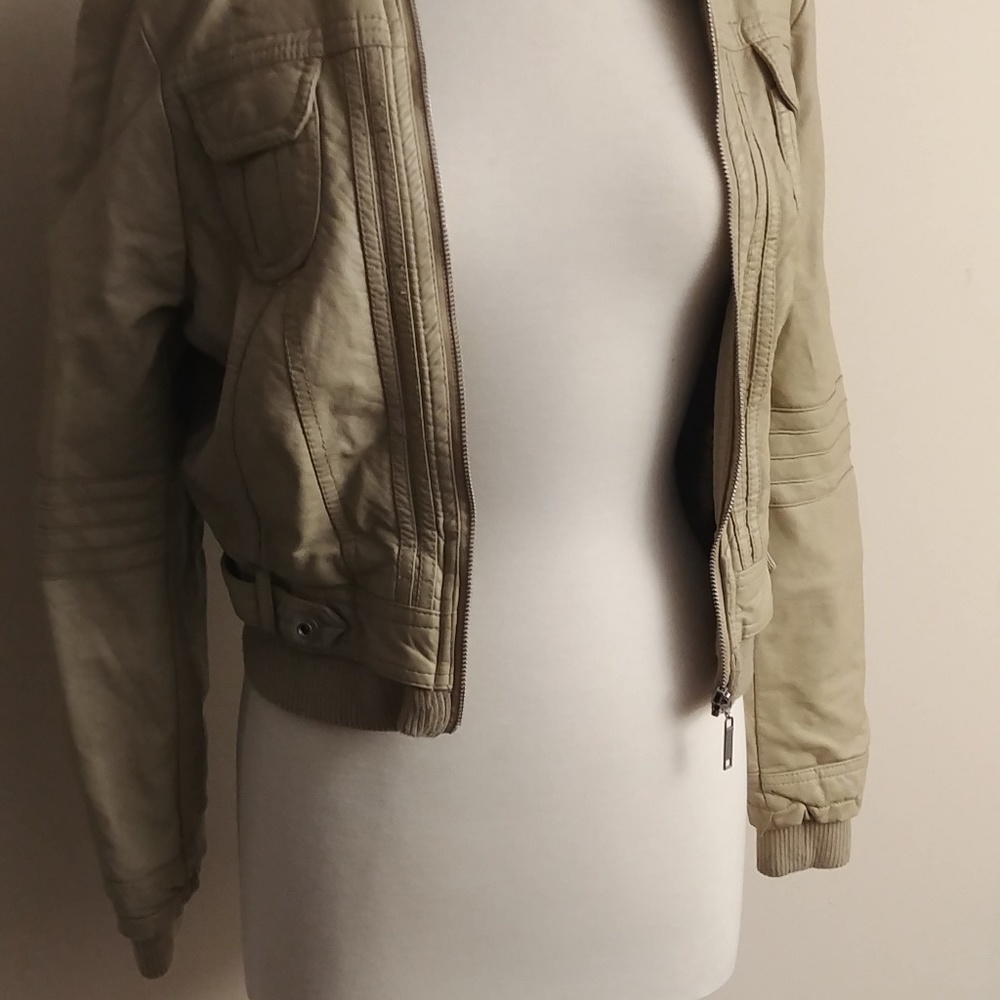 Ivory/Putty colored Leather jacket